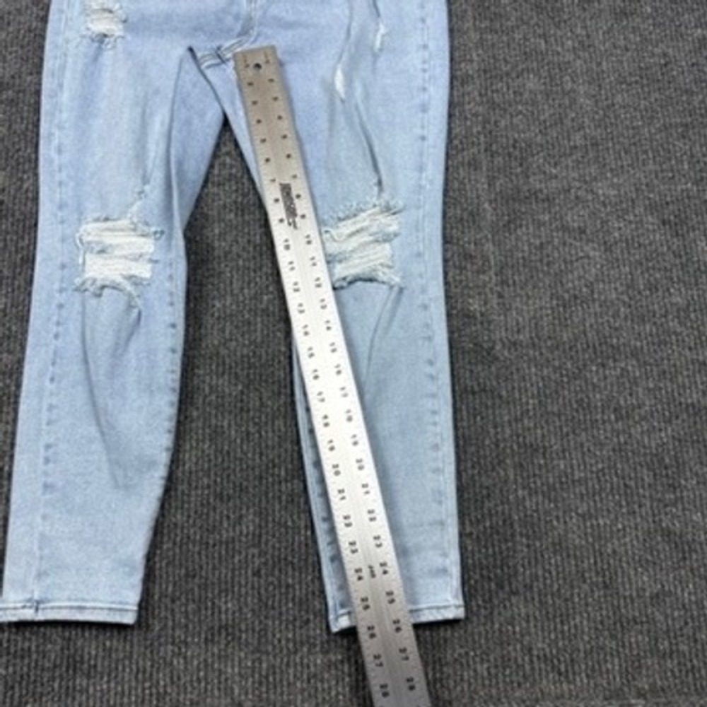 Wax Jean Authentic Destructed Push Up Skinny Jeans Light Wash 90299XL Size 20 - Picture 5 of 13